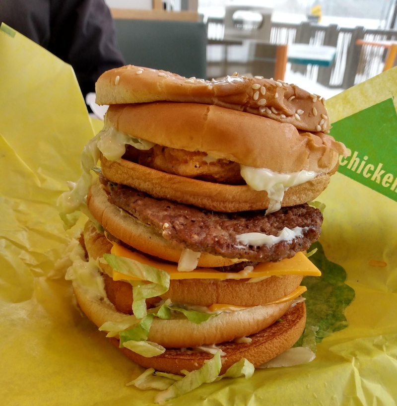 The Fabulous Land, Sea, and Air Burger at McDonald | Reddit.com/ScruffyTheJanitor__