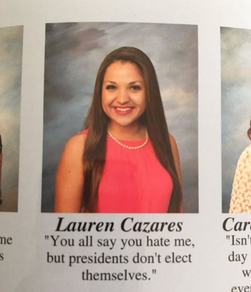 Yeah, Because We’ve Never Regretted Electing Anybody Before | Twitter/@LaurenCazares