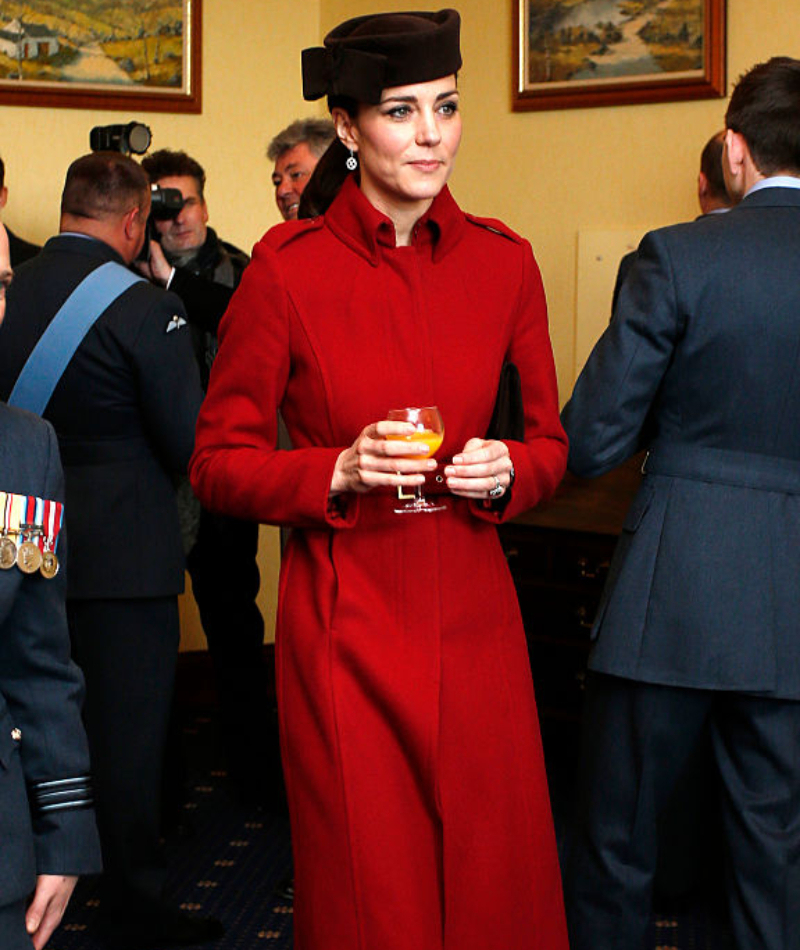 Red Ami Coat - February 2016 | Getty Images Photo by Peter Byrne - WPA Pool