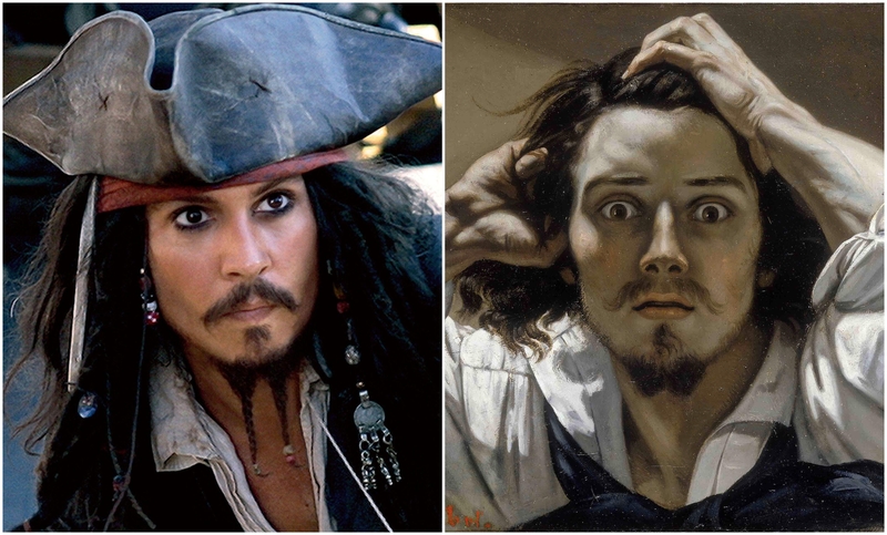 Johnny Depp and “The Desperate Man” By Gustave Courbet | Alamy Stock Photo by WALT DISNEY PICTURES/AJ Pics & Fine Art Images/Heritage Images