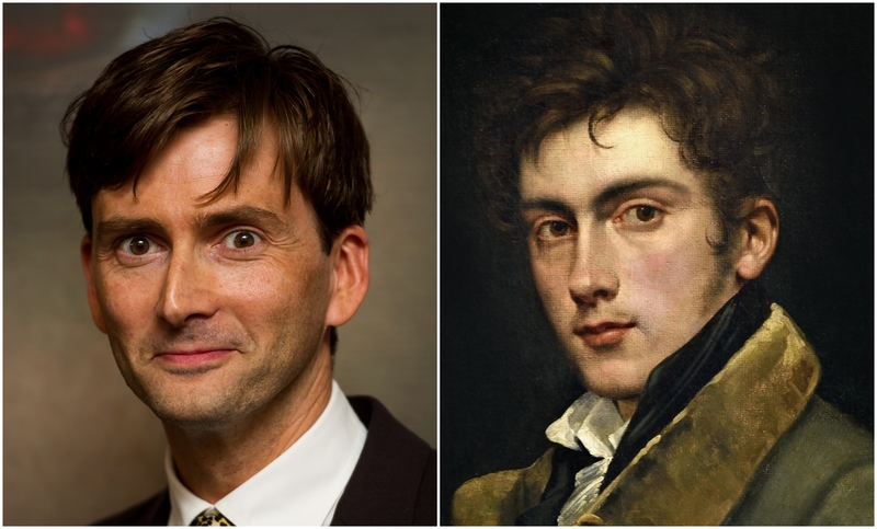 David Tennant and “Self Portrait” By Karl Begas | Getty Images Photo by Ian Gavan & Alamy Stock Photo by Peter Horree