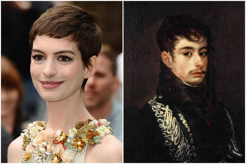 Anne Hathaway and a Francisco de Goya’s Painting | Shutterstock & Alamy Stock Photo