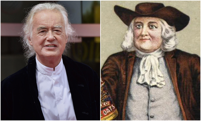 Jimmy Page and the Quaker Oats Man | Alamy Stock Photo by Rocco Spaziani/UPI & Niday Picture Library