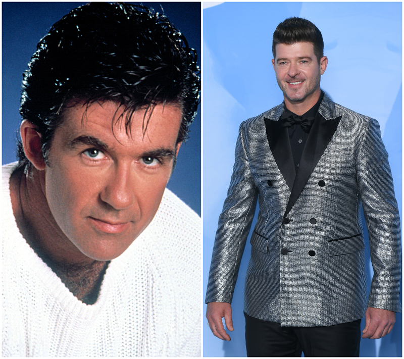 Alan Thicke (42) & Robin Thicke (42) | Alamy Stock Photo by Warner Bros/Courtesy Everett Collection & Getty Images Photo by Stephane Cardinale - Corbis