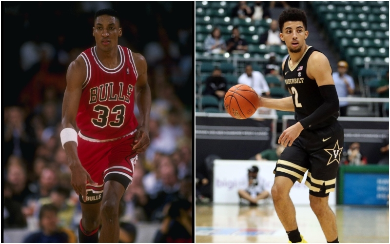 Scottie Pippen (23) & Scotty Pippen Jr. (21) | Getty Images Photo by Stephen Dunn & Alamy Stock Photo by Cal Sport Media