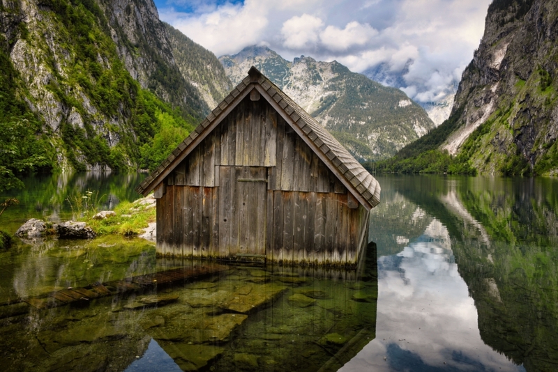 Fishing Hut On a Lake in Germany | Alamy Stock Photo