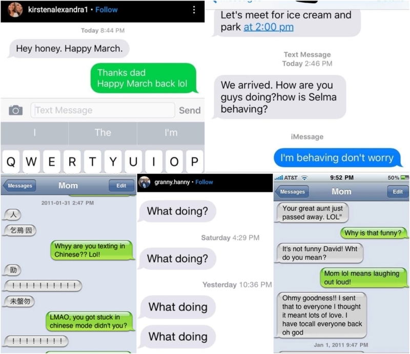 More of the Most Socially Inept Texts Ever Written By Parents | Instagram/@kirstenalexandra1 & @selmashutup & @granny.hanny & Facebook/@Chateando con Mamá & Imgur.com/HomiieEric