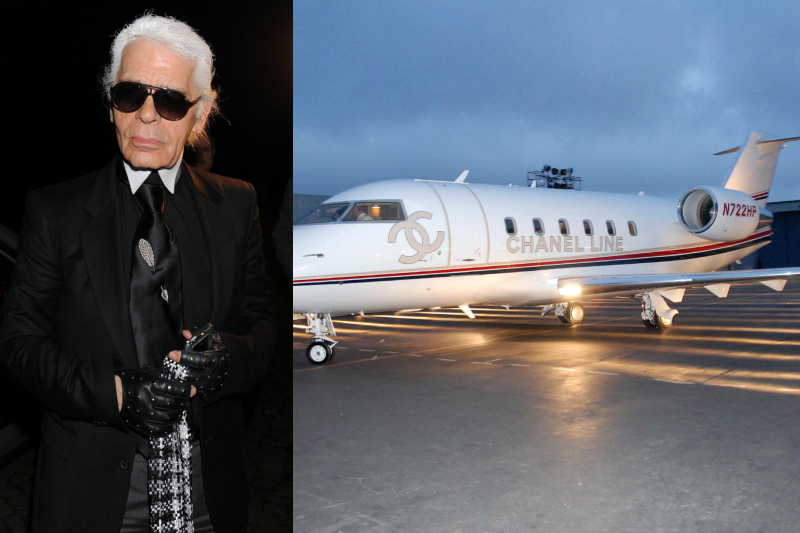 Karl Lagerfeld – Boeing Business Jet, Estimated $80 Million | Getty Images Photo by Hannes Magerstaedt & Shutterstock