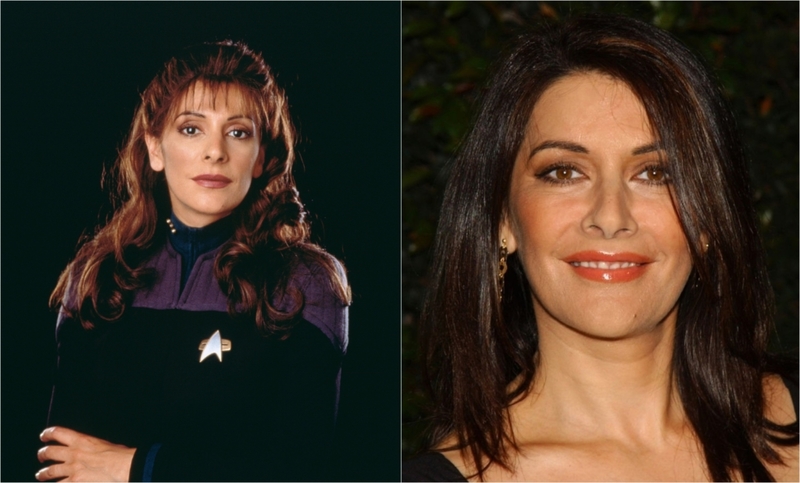 Marina Sirtis as Counselor Deanna Troi | MovieStillsDB Photo by moviefan2k4/Paramount Pictures & Getty Images Photo by Jean-Paul Aussenard/WireImage