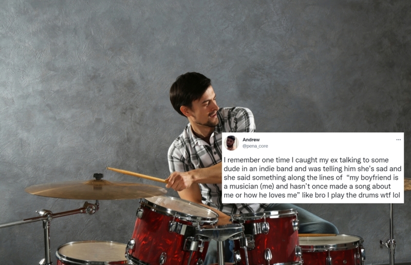 Dating a Drummer | Shutterstock & Twitter/@pena_core