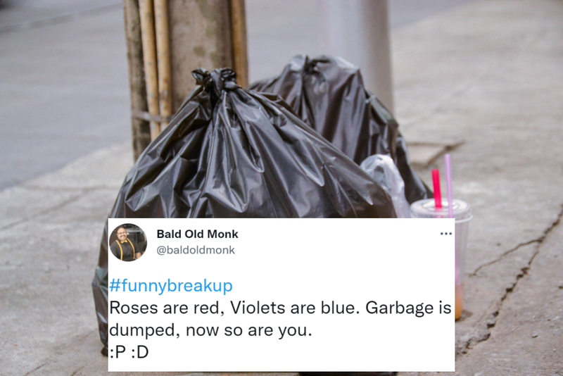 A Breakup Poem | Shutterstock & Twitter/@baldoldmonk