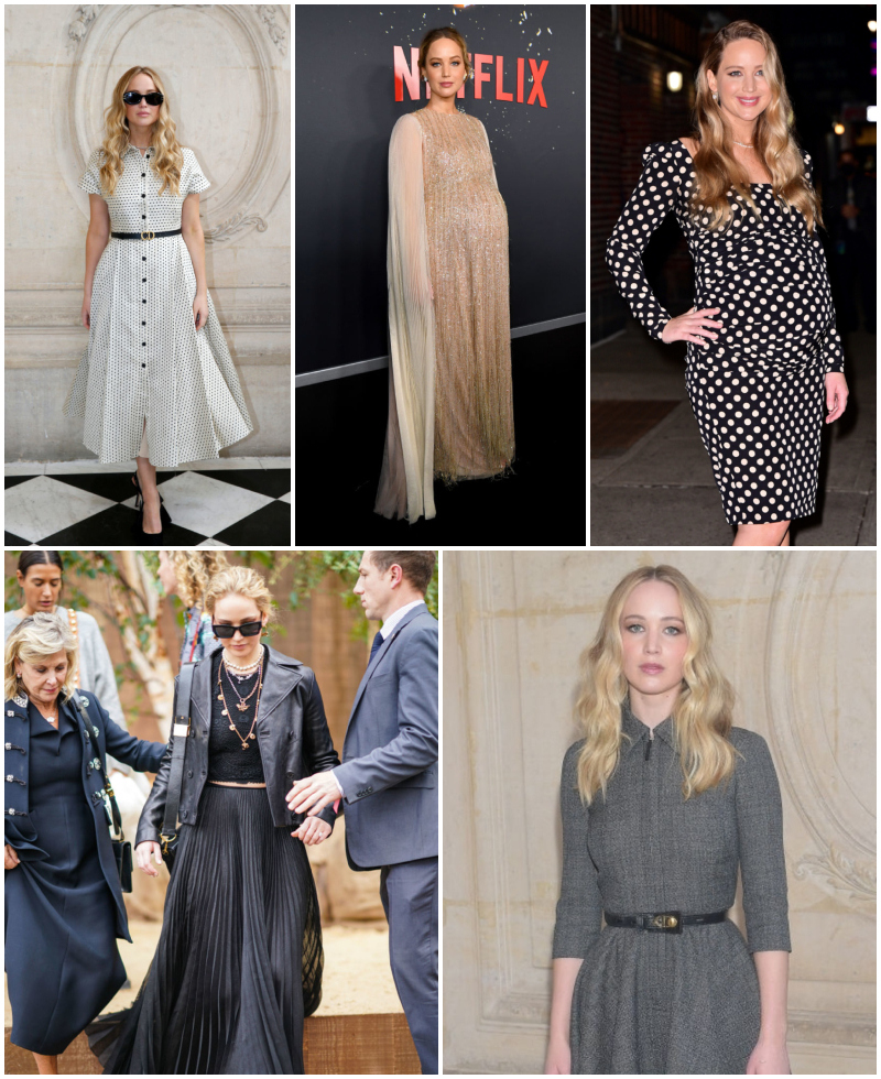 Jennifer Lawrence’s Fashion Evolution | Getty Images Photo by Thierry Chesnot & Kevin Mazur/Netflix & James Devaney/GC Images & Edward Berthelot & Dominique Charriau/WireImage