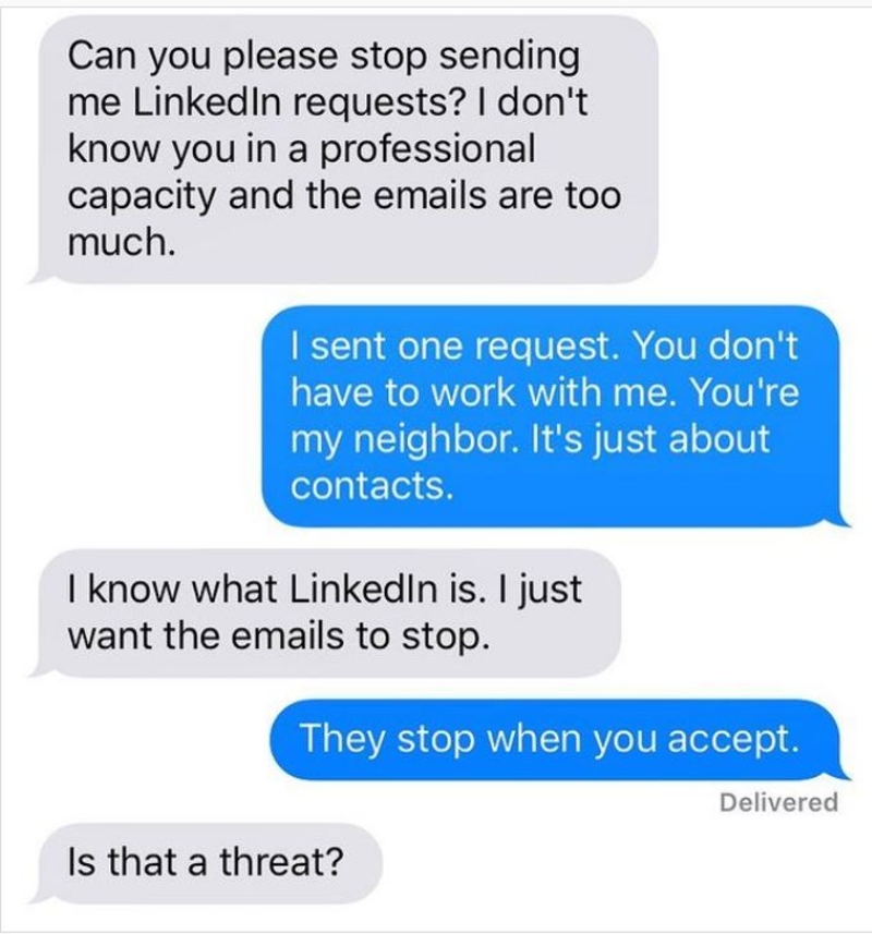 LinkedIn? What if You Want to LinkedOut? | Instagram/@neighborsfromhell