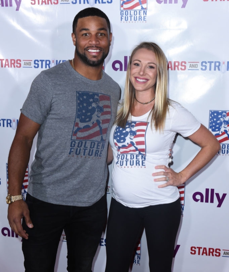Golden Tate und Elise Tate | Getty Images Photo by Aaron J. Thornton