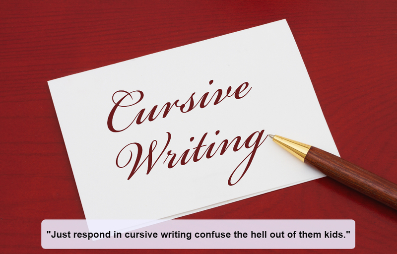 Clapping Back in Cursive | Shutterstock