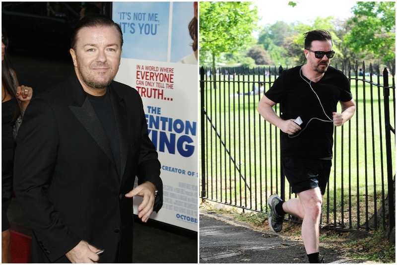 Ricky Gervais - 18 Kg | Getty Images Photo by Jeffrey Mayer/WireImage & Alamy Stock Photo