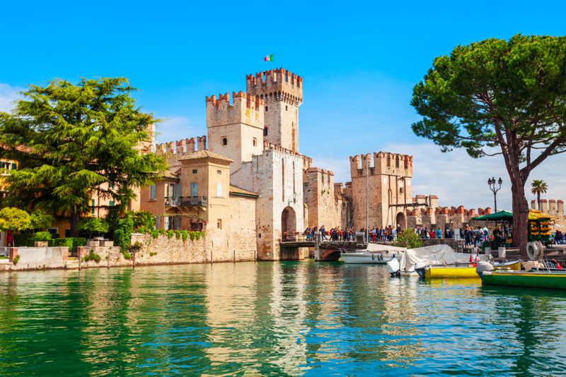 Take a Trip to Rocca Scaligera Castle in Sirmione, Italy | Getty Images Photo by saiko