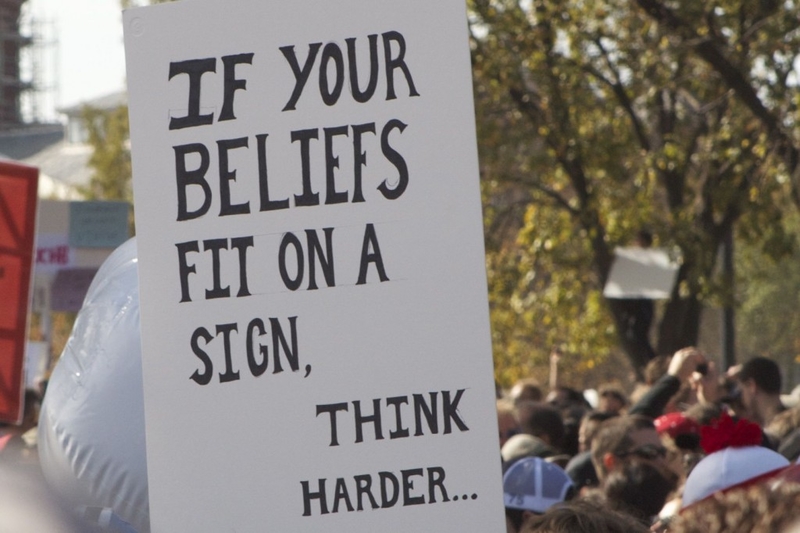 Jabs at Fellow Sign-Holders | Flickr Photo by cranberries