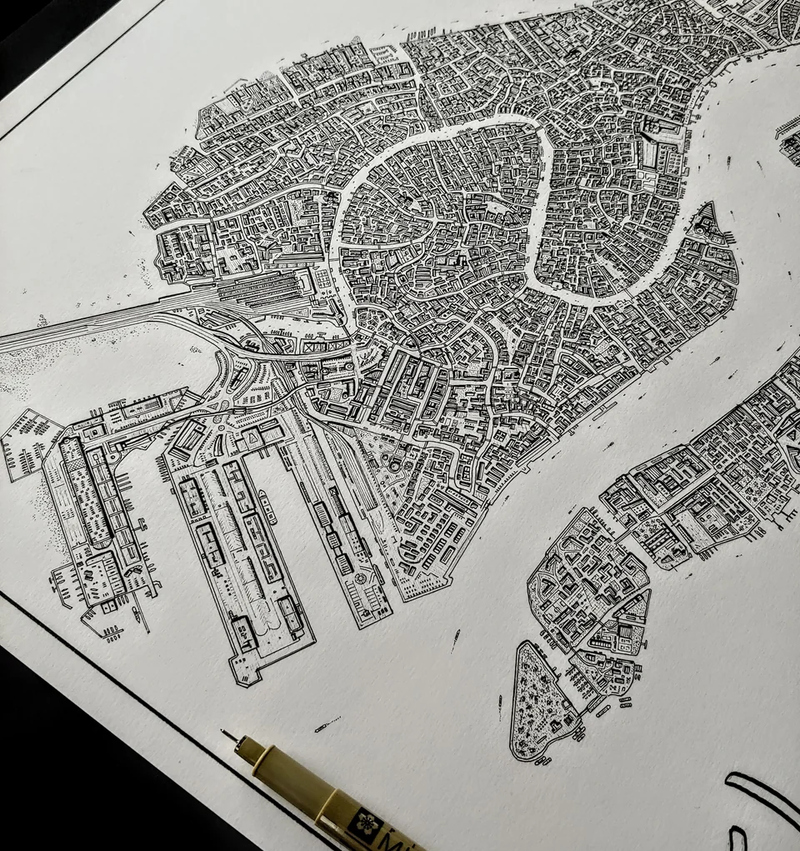 Venice, Completely Hand Drawn | Reddit.com/CamTron89