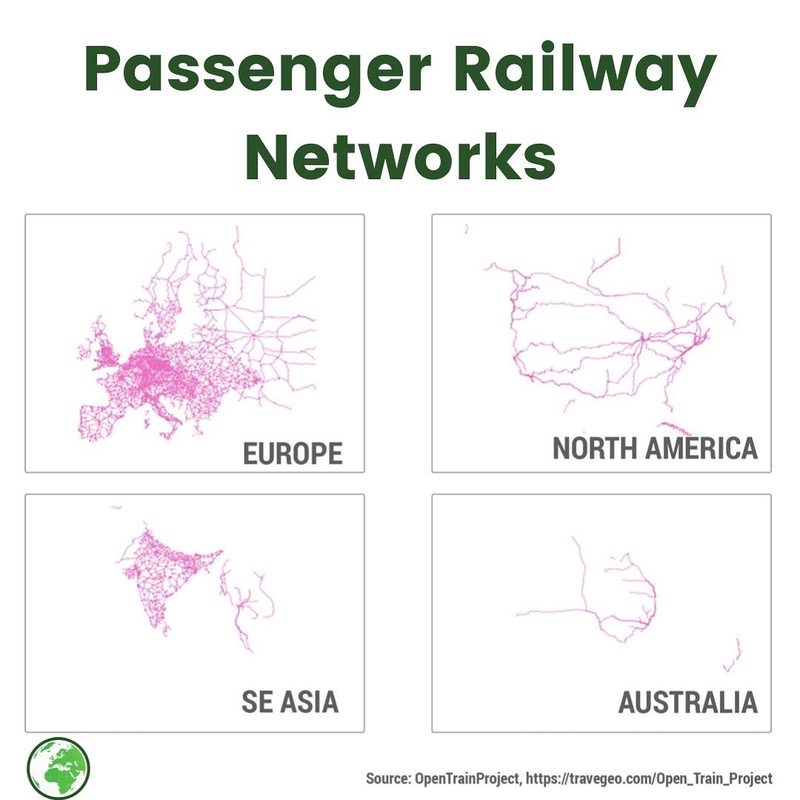 Passenger Railway Networks Around the World | Instagram/@rocaglobal
