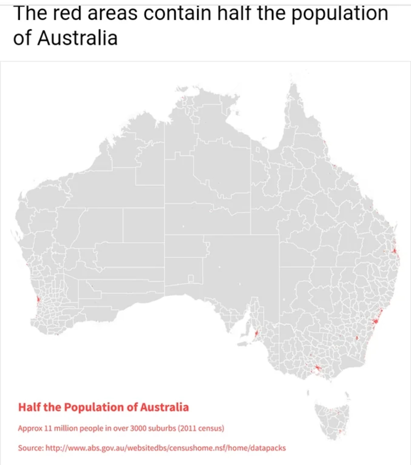 Half of Australia’s Population – In Red | Reddit.com/padmanabhapillai