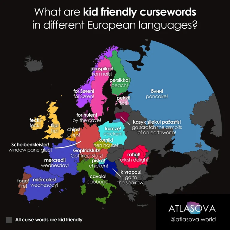 Europe’s Many Kid-Friendly Cursewords | Reddit.com/atlasova