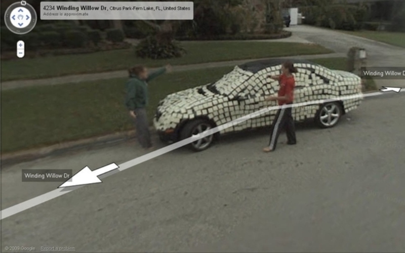 La mejor broma con notas post-it | Imgur.com/7jo8KgK via Google Street View