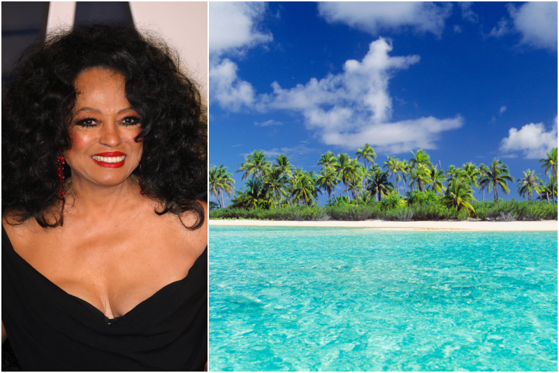 Diana Ross - Isla en Tahití | Getty Images Photo by Toni Anne Barson/FilmMagic & Alamy Stock Photo by Butch Martin