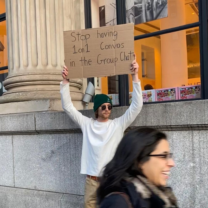 Sometimes They Just Have to Happen | Instagram/@dudewithsign
