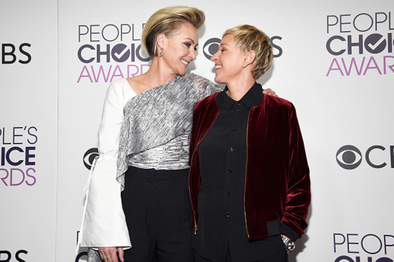 Ellen DeGeneres y Portia de Rossi | Getty Images Photo by Kevork Djansezian