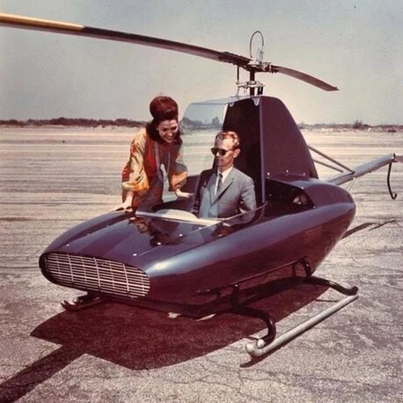 Helicóptero unipersonal diseñado por Buford John Schramm en 1964 | Imgur.com/4KJmOnk