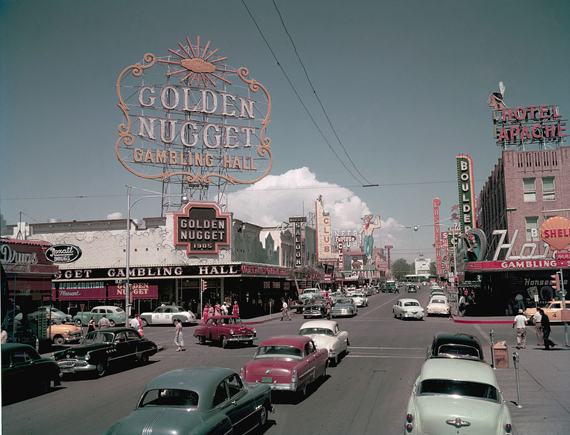 Las Vegas’s Freemont Street Then | Getty Images Photo by Gene Lester